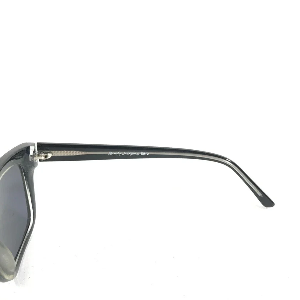 Randy Jackson Sunglasses S912 C.021 Black Clear Square Frames with Black Lenses